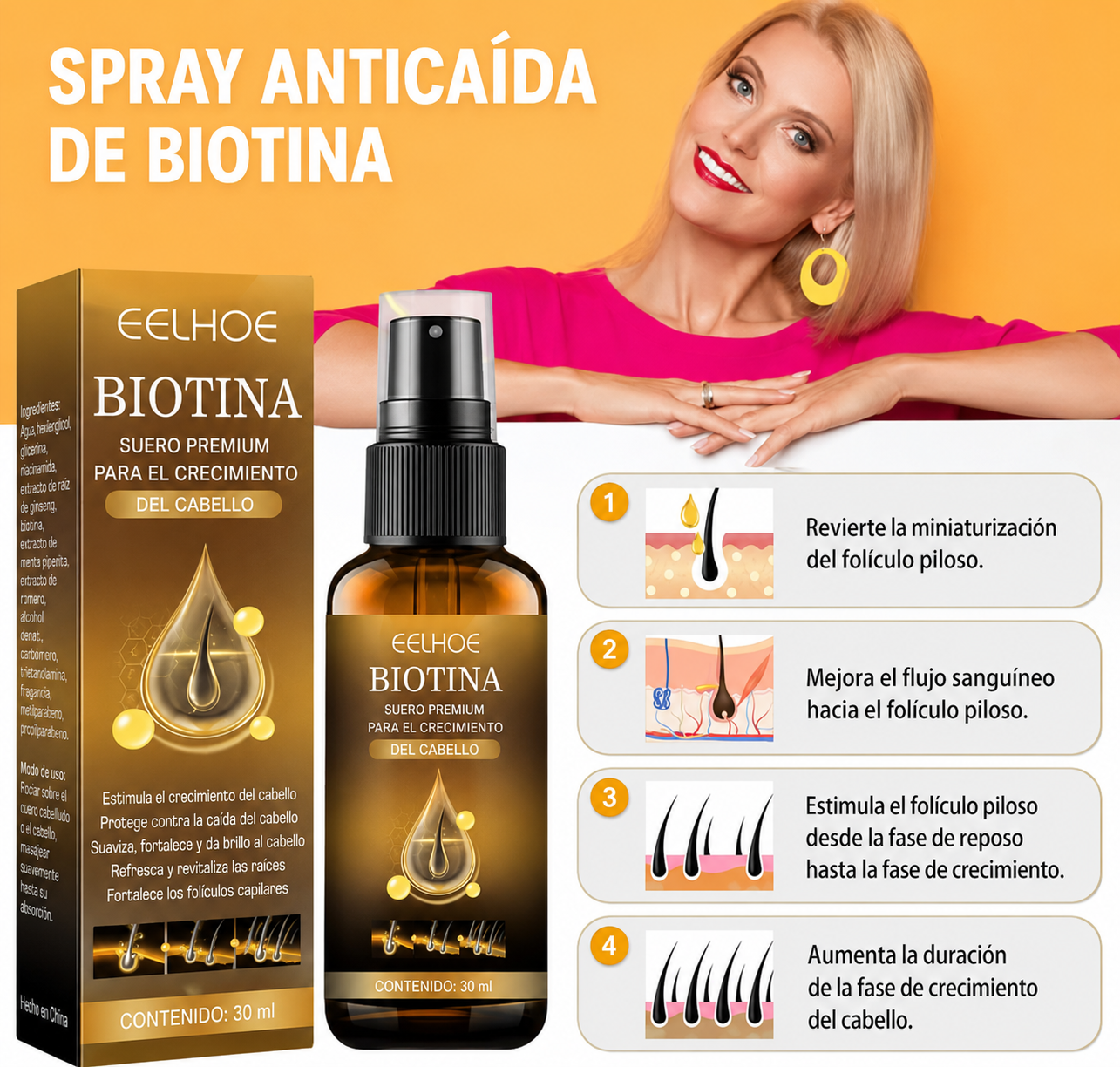 Biotina para el Cuidado del Pelo